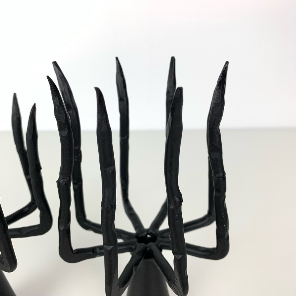 Pair Spider Legged Candle Holder Metal Black Dual Use Weird Scary Unusual - Picture 5 of 15